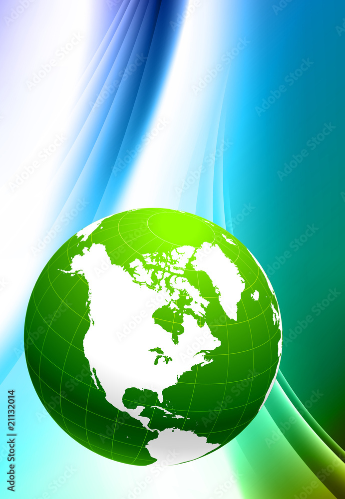 Globe on Abstract Color Background Globe on Abstract Color Background
