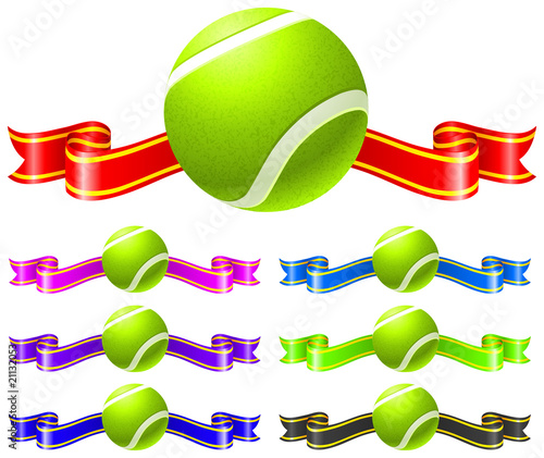 Tennis Ball with Ribbon set