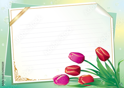 Blank paper with floral ornament