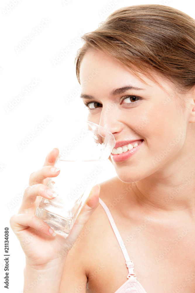 Young woman drinking water