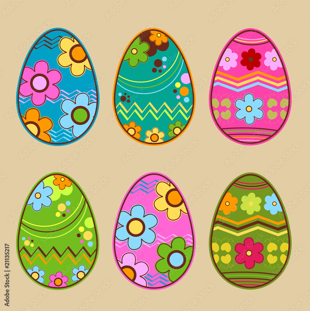 decorated eggs set