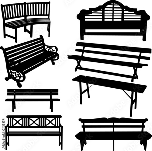 bench silhouette - vector