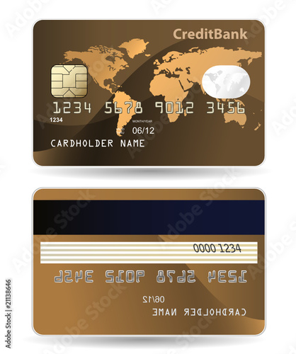 Highly detailed illustration of credit card