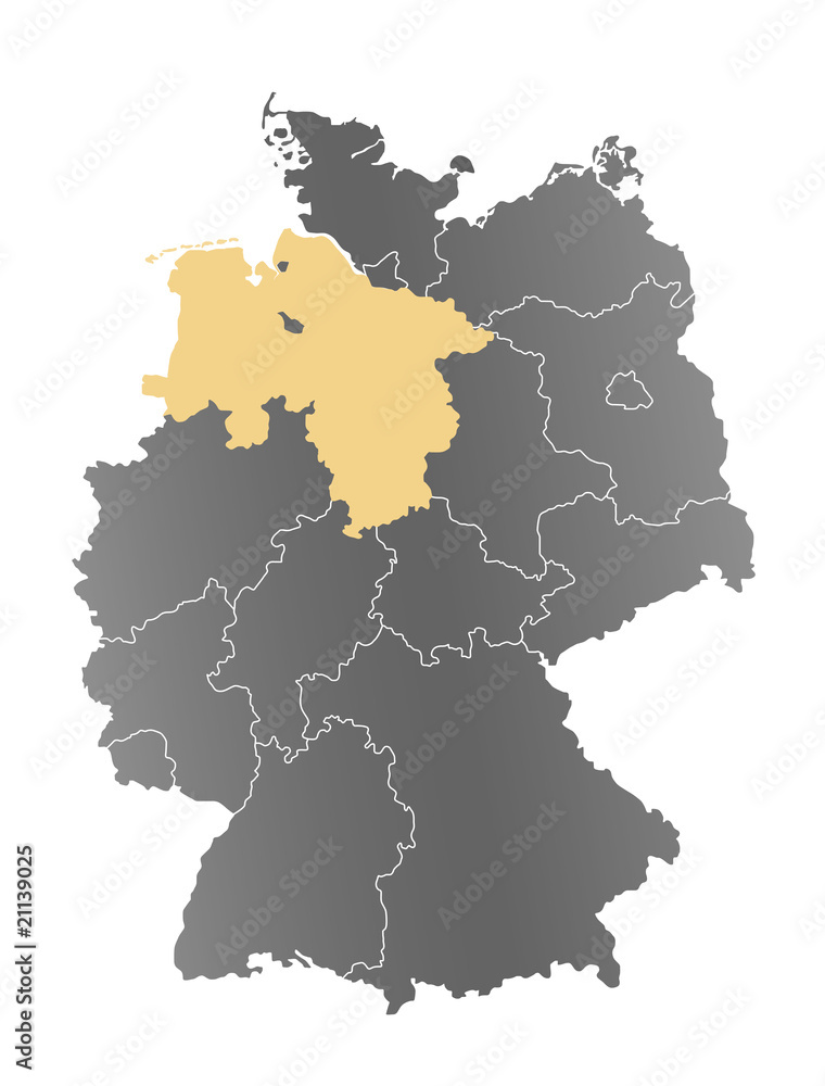 Deutschlandkarte Niedersachsen