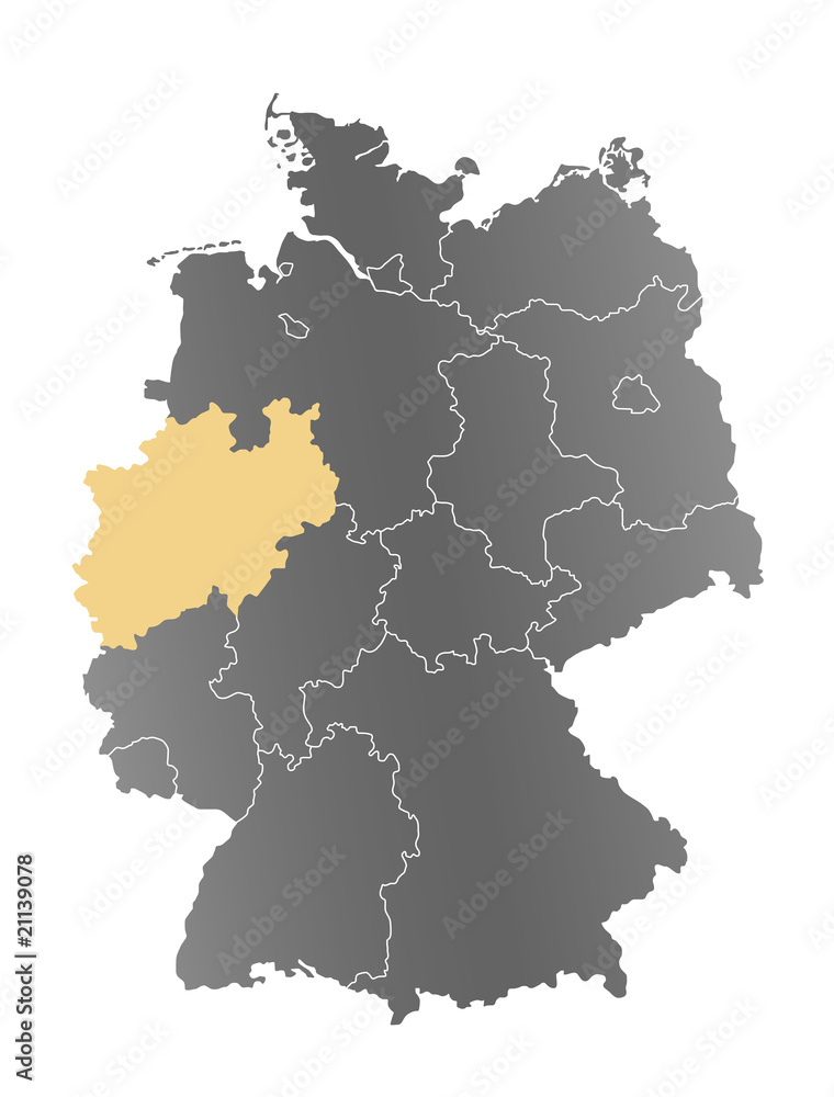Deutschlandkarte Nordrhein-Westfalen