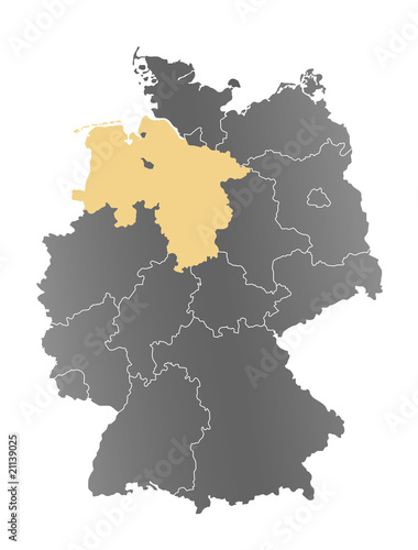 Deutschlandkarte Niedersachsen
