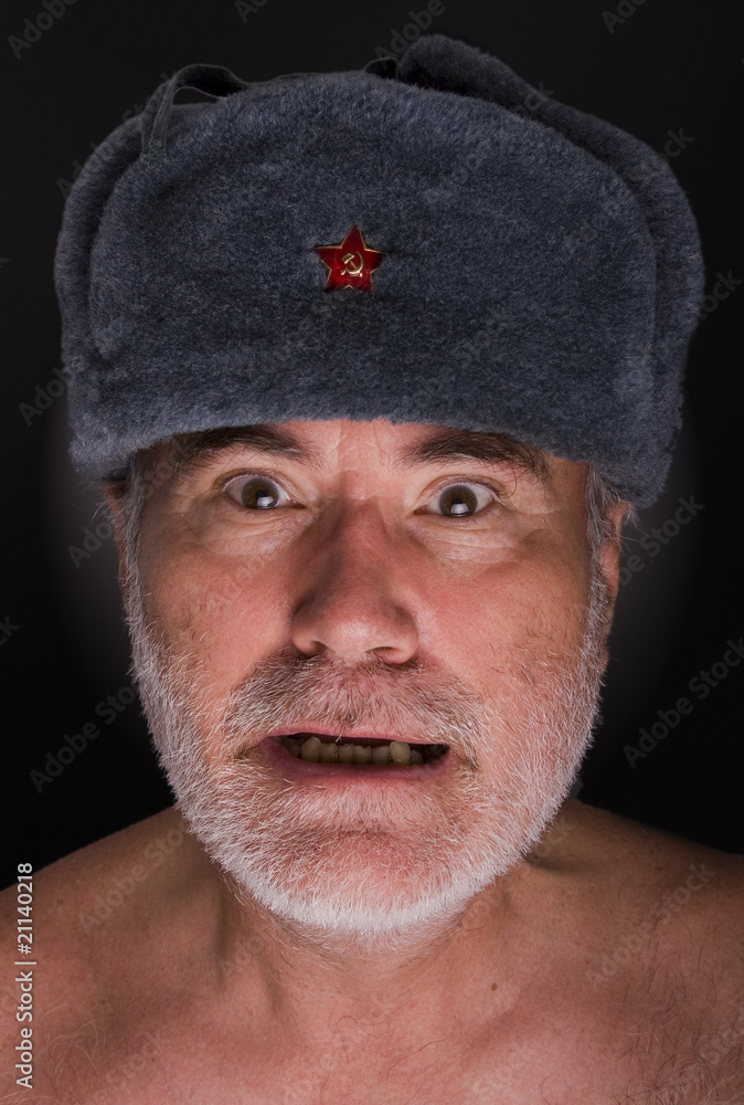 Soviet soldier in winter hat Soviet soldier in winter hat