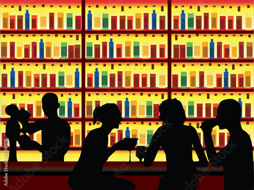 People in bar vector