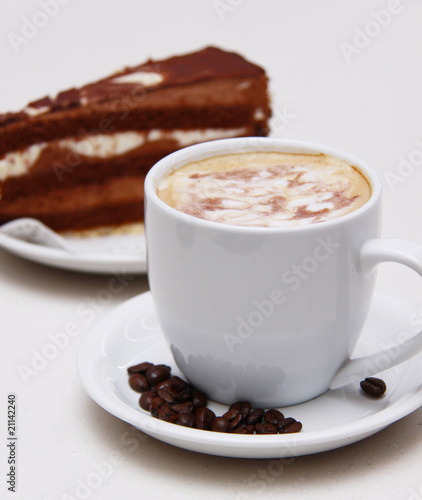 coffee and chocolate cake