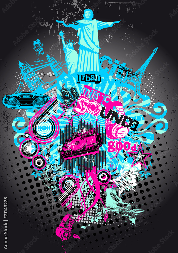 Fototapeta premium Partyflyer Vorlage Urban art