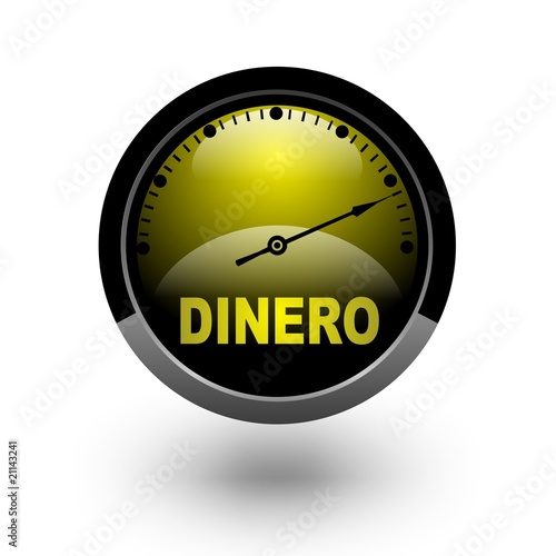 BOTON DINERO SOBRE FONDO BLANCO