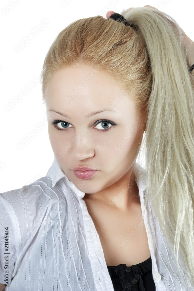 beautiful woman the blonde poses