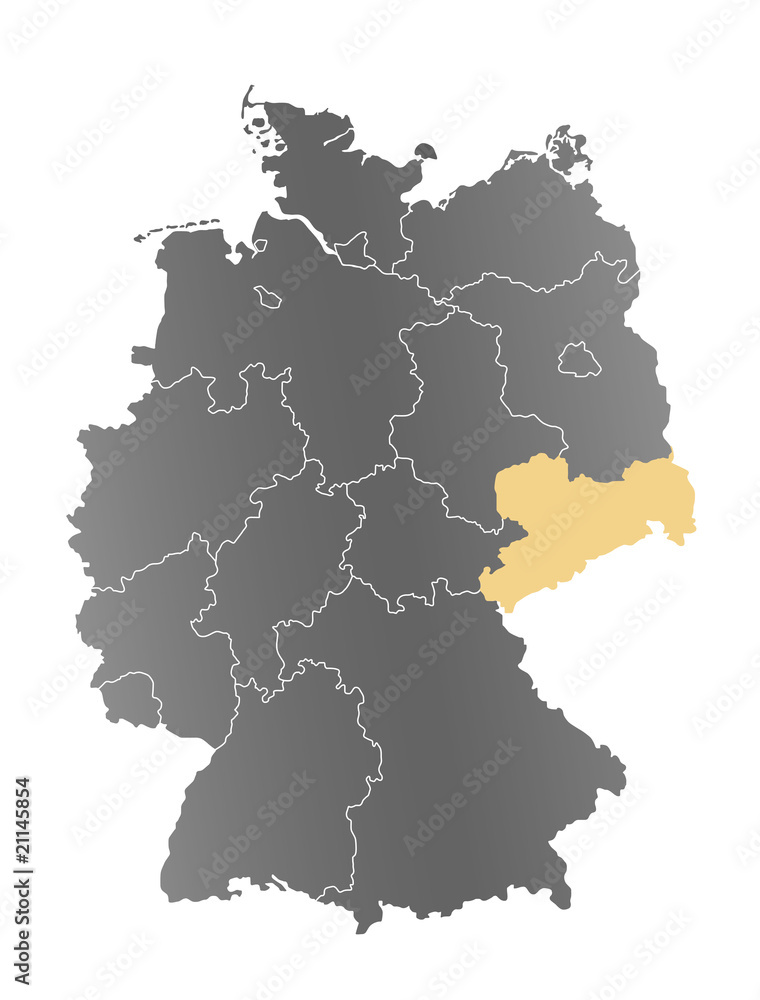 Obraz premium Deutschlandkarte Sachsen