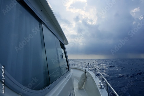 Boat starboard side on a cloudy storm