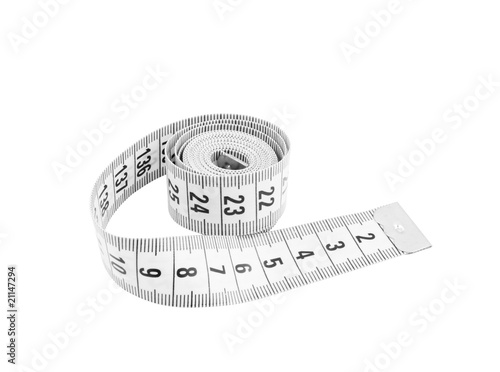 Measuring tape of the tailor isolated on white
