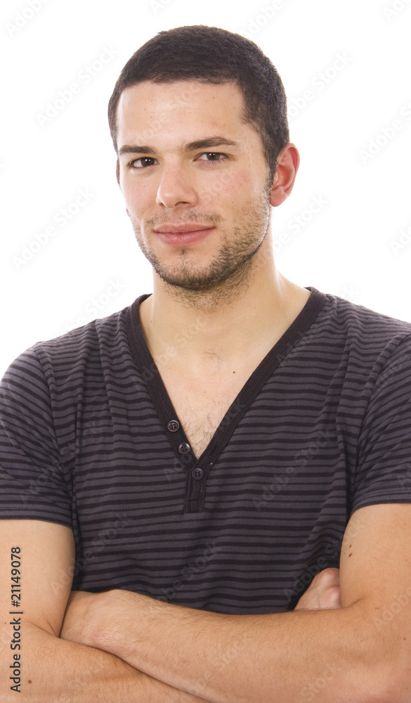 young casual man portrait, isolated on white young casual man portrait, isolated on white