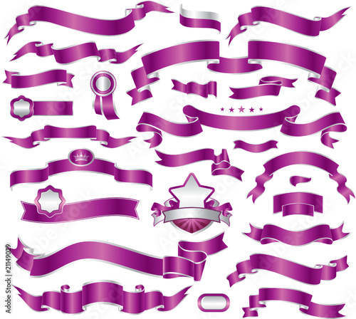 set of silk violet ribbon