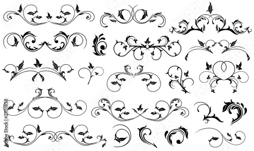 Black floral elements