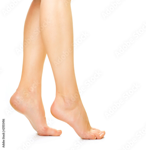 Beautiful woman Feet over white
