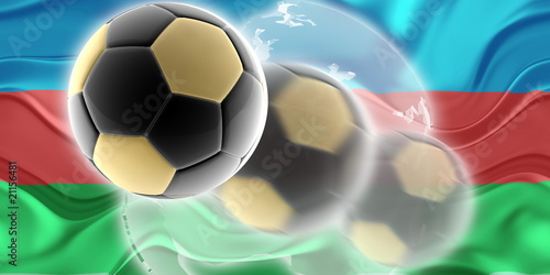 Fototapeta Naklejka Na Ścianę i Meble -  Flag of Azerbaijan wavy soccer website
