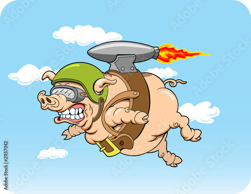 Flying Pig with a Jet Pack