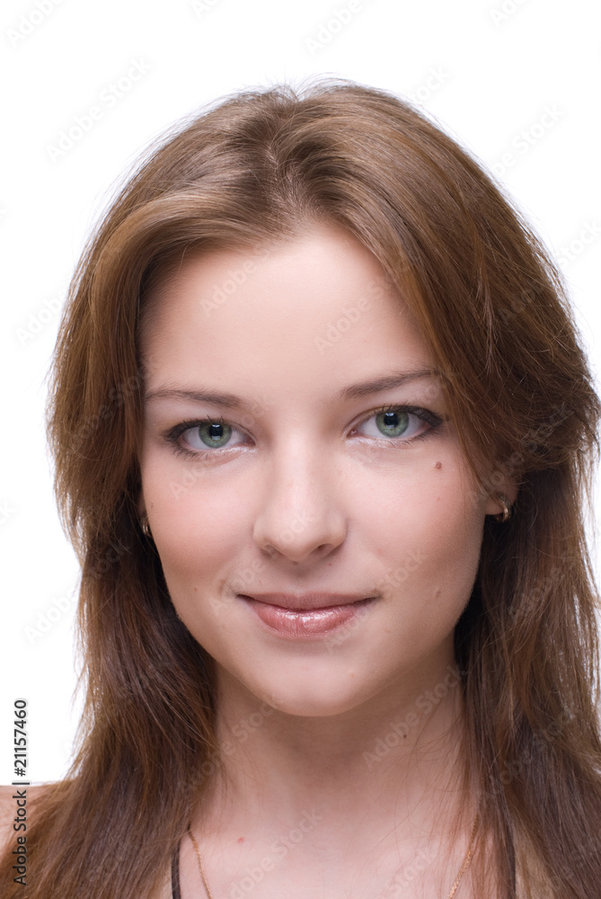 Closeup portrait of girl with clear makeup Closeup portrait of girl with clear makeup