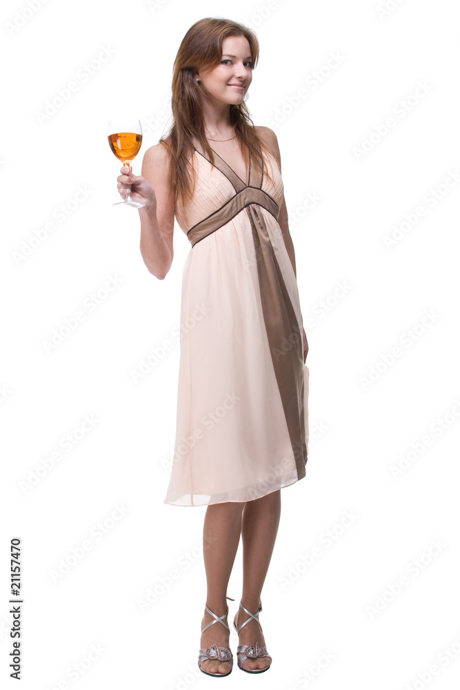 Beautiful girl with glass of alcohol Beautiful girl with glass of alcohol