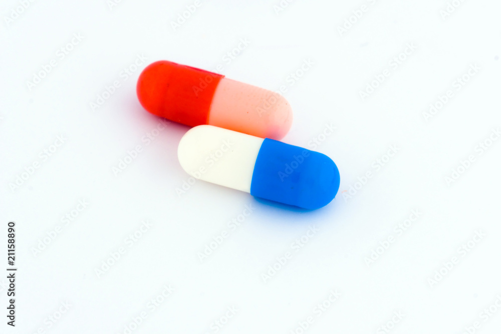 Capsules isolated on white background Capsules isolated on white background