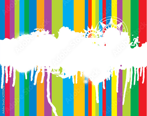 Vector color striped background with place for text