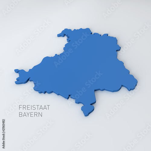 Landkarte Freistaat Bayern (mit Freistellungspfad)