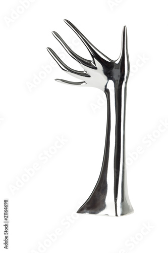 silver feminine hand sculpture