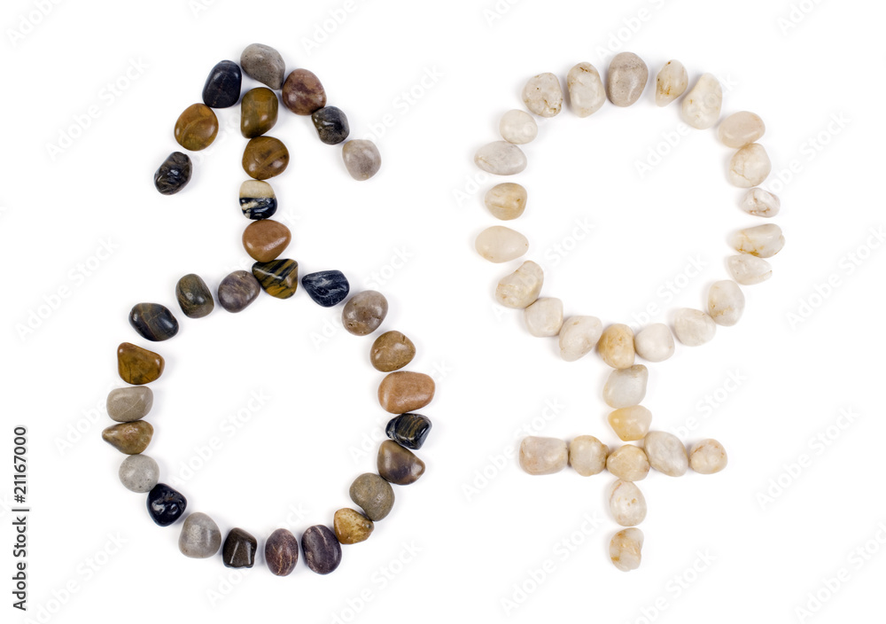 Stone composed of male and female symbol Stone composed of male and female symbol