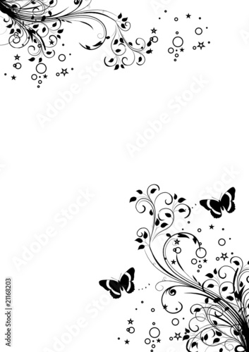 coin floral papillons