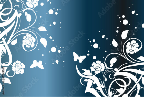 floral nuit bleu