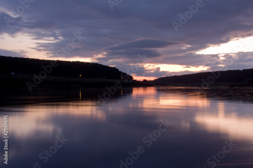 sunset on the river Oka