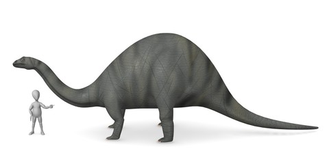 Poster Dinosaurus Dinosaurus in vulkanisch oerlandschap  © bescec