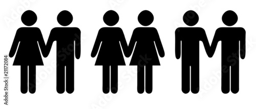 stick figures vector symbols for different relationship