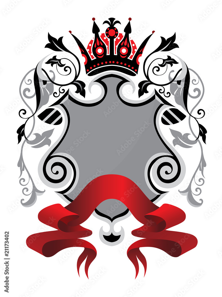 heraldic, floral frame or simply background
