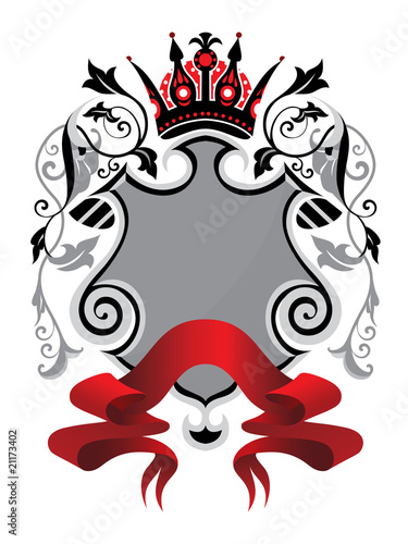 heraldic, floral frame or simply background