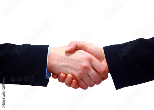 handshake isolated on white background.