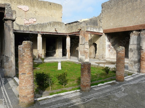 Ruined villa at the ancient Roman city of Herculaneum, Italy
