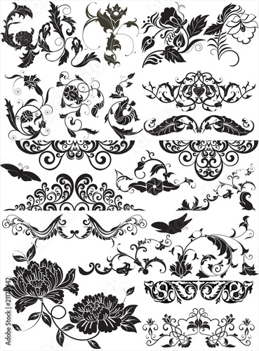 floral elements for design