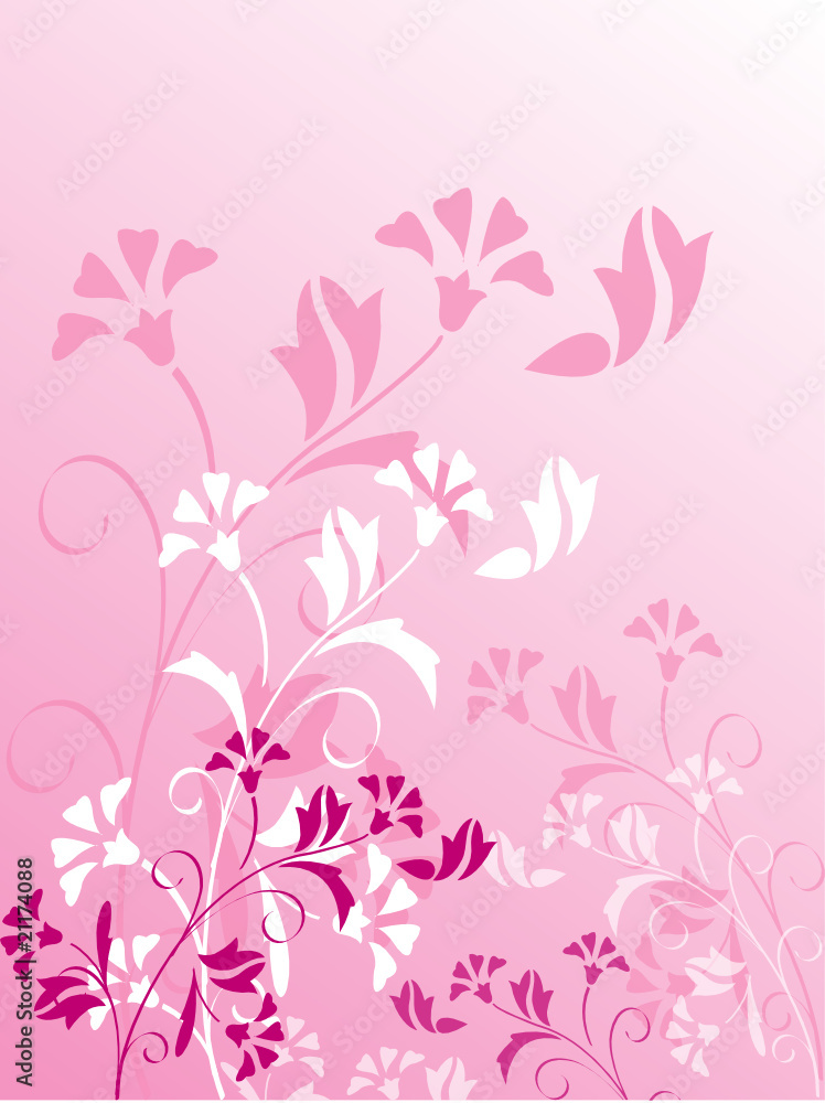 Decorative pink color floral, vector illustration