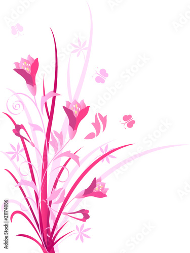 Decorative pink color floral, vector illustration © Didem Hizar