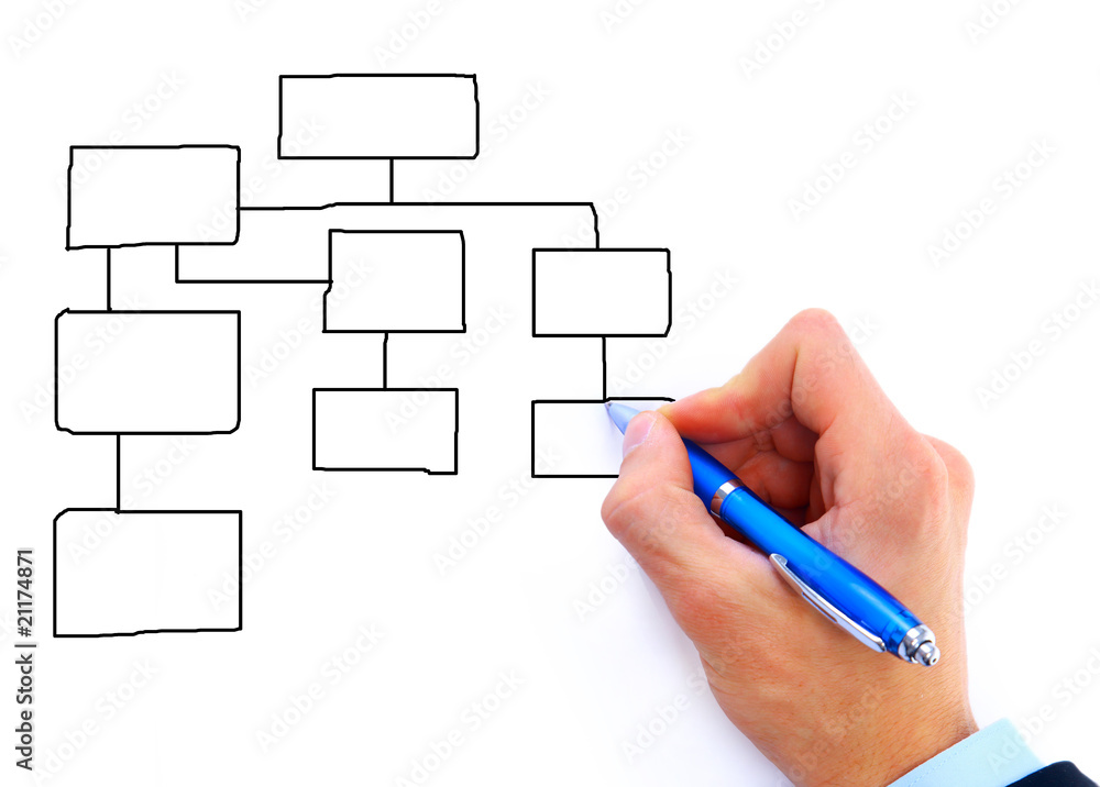 Hand drawing diagram isolated on white background. Stock Photo Adobe