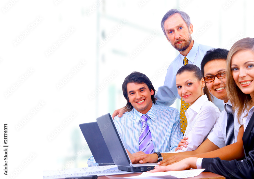 businessteam in office. businessteam in office.