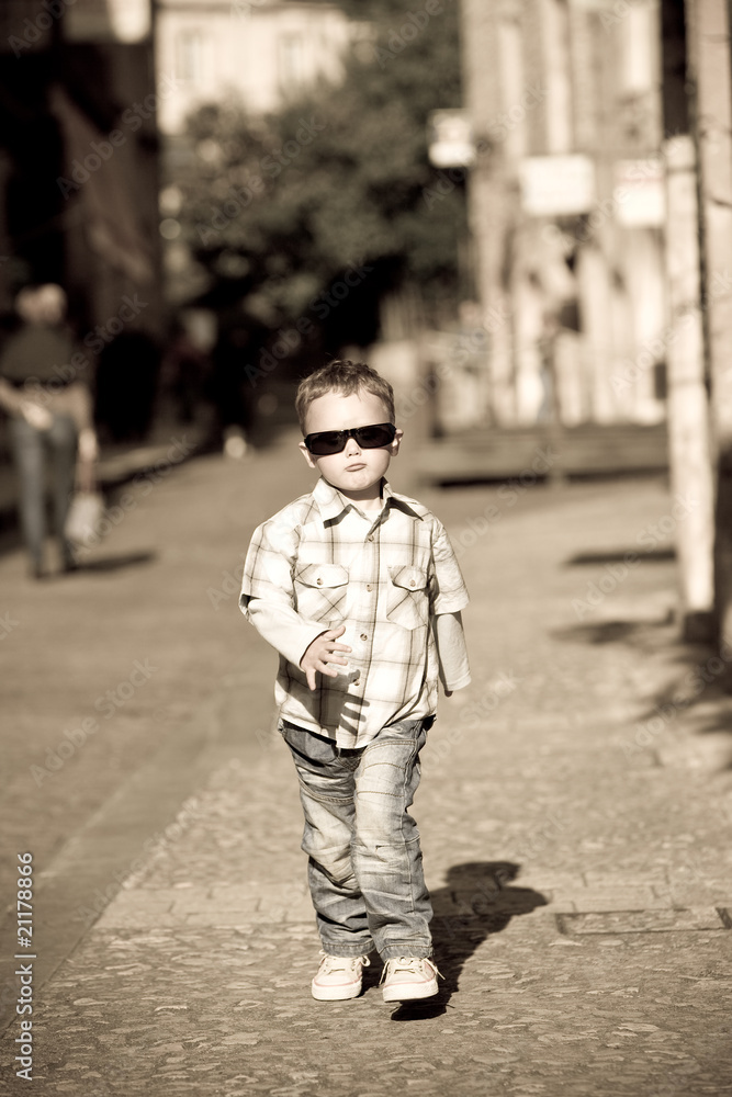 A young boy struts his stuff A young boy struts his stuff