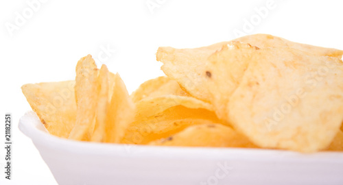 Chips on a dish