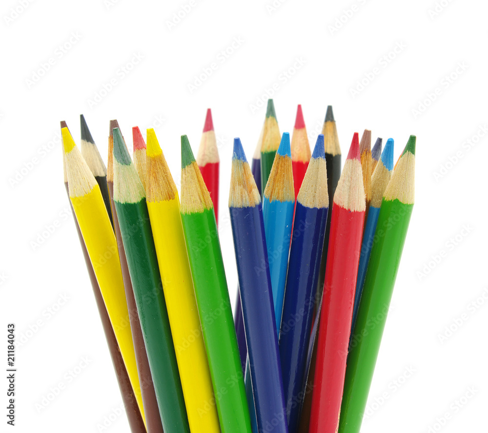 pencils on a white pencils on a white
