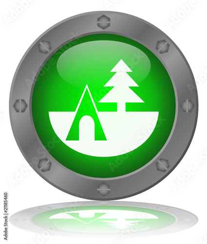 CAMPING Web Button (Nature Campsite Green Holidays Camper Tent)